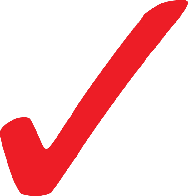 a red check mark on a black background, visual art, stick, praised, list, - signature