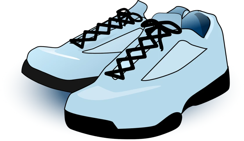 a pair of shoes sitting on top of a plate, a cartoon, by Allen Jones, pixabay, light blue colors, hiphop, professional sports style, late 2000’s