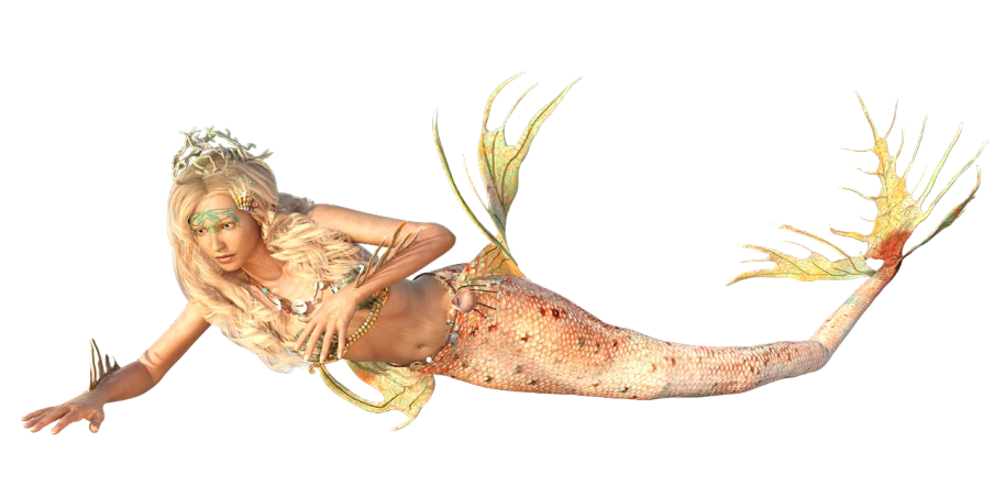 a woman in a mermaid costume floating in the air, a digital rendering, trending on zbrush central, jeweled costume, 2 0 0 0's photo, full view of seahorse, close up half body shot