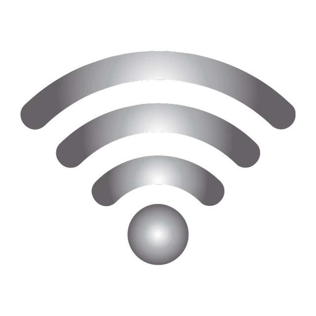 a silver wifi icon on a black background, an illustration of, by Shinji Aramaki, art deco, black silhouette, wikimedia, blank, information