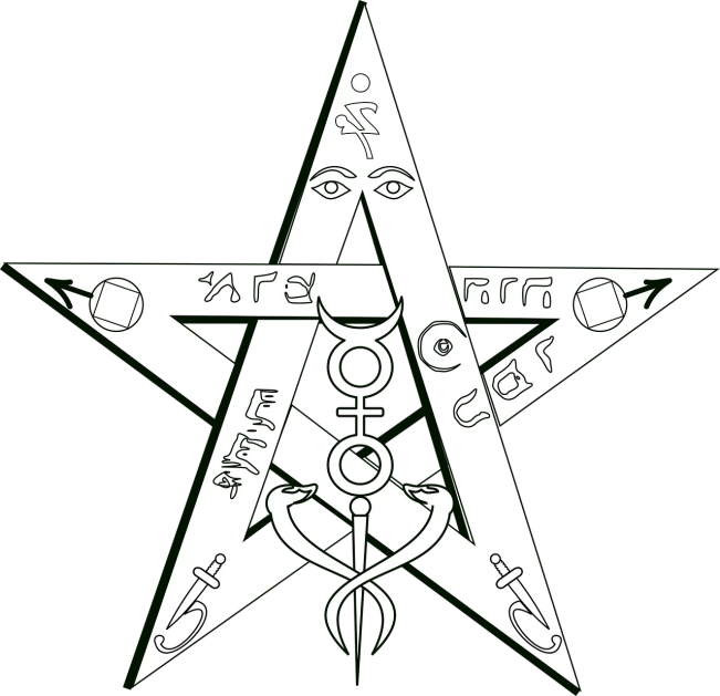 a pentagram pentagram pentagram pentagram pentagram pentagram pentagram pentagram pen, by Andrei Kolkoutine, symbolism, hermetic, with symbolic elements, hermes trismegistus, female occultist