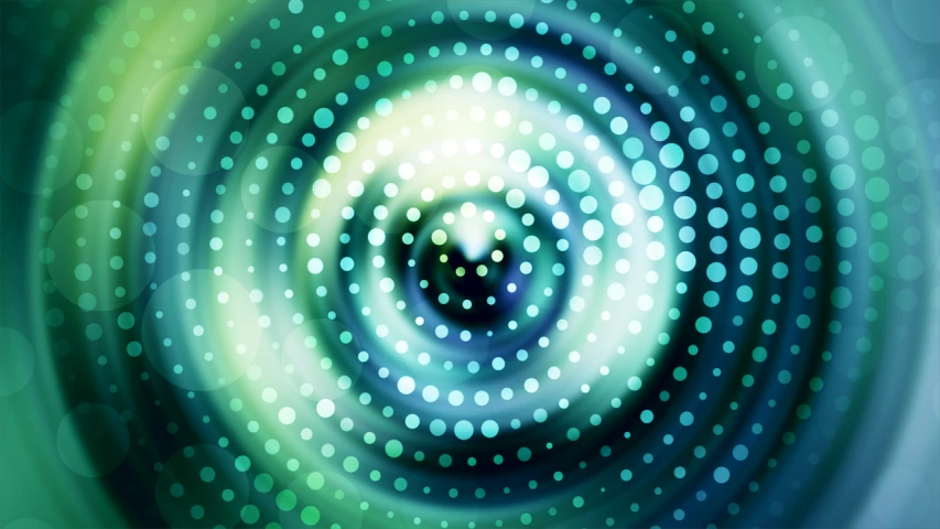 a close up of a cell phone with a blurry background, vector art, inspired by Victor Vasarely, shutterstock, abstract illusionism, concentric circles, green sparkles, blurred and dreamy illustration, teal energy