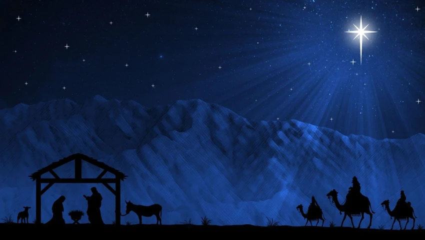 a nativity scene with three wise wise wise wise wise wise wise wise wise wise wise wise, digital art, pexels, digital art, deep blue night sky, wallpaper - 1 0 2 4, iphone background, the morning star