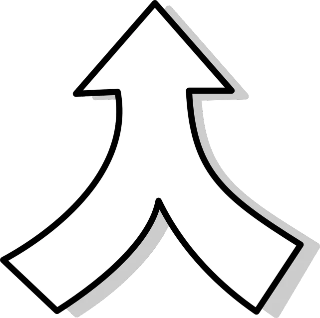 a black and white picture of a curved arrow, inspired by Masamitsu Ōta, reddit, sōsaku hanga, precise! vector trace, top down photo, vector image