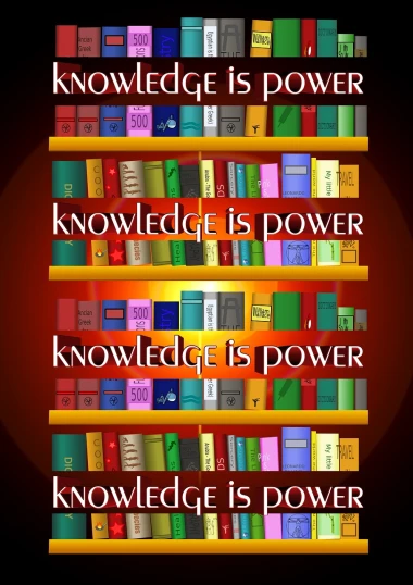 a bookshelf with the words knowledge is power knowledge is power knowledge is power knowledge is power knowledge is power, a portrait, wallpaper”, version 3, paul laffoley, full color illustration
