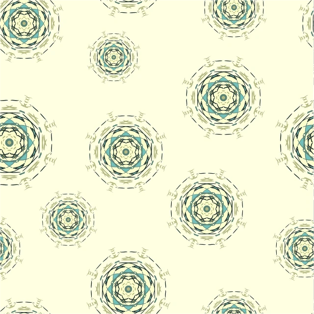 a close up of a pattern on a white background, a digital rendering, inspired by James Thomas Watts, beige background, circle design, teal paper, intricate details illustration