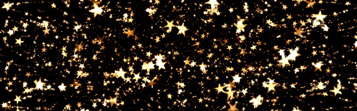 a lot of stars on a black background, flickr, digital art, gold speckles, kimberly asstyn, holiday season, background is heavenly