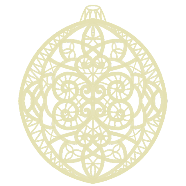 a decorative ornament on a black background, inspired by Sándor Bortnyik, cg society contest winner, art nouveau, glowforge template, some spherical, victorian lace, celtic knots