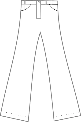 a pair of white pants on a black background, inspired by David B. Mattingly, reddit, sōsaku hanga, ( ( dithered ) ), arrow shaped, full_body!!, custom