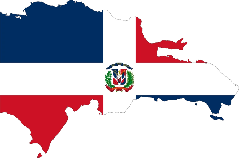 a map of the country of dominican with the flag of the country, a digital rendering, flickr, detailed vector, backdrop, wikimedia commons, gulf