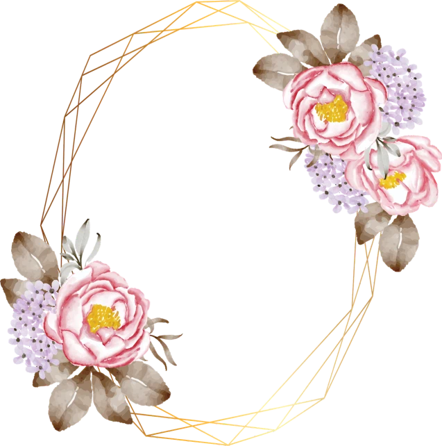 a wreath of flowers on a black background, a digital rendering, diamond and rose quartz, [ golden ratio ]!!, peonies, geometric polygons