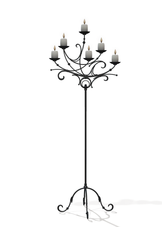 a lamp post with a bunch of candles on top of it, polycount, baroque, in style of chrome hearts, floor lamps, wrought iron, - h 1 0 2 4