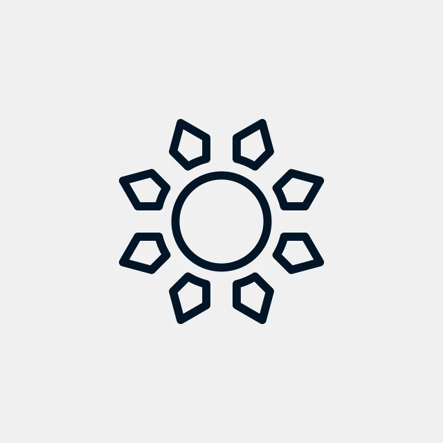 a black and white photo of a snowflake, a picture, minimalism, webdesign icon for solar carport, flowers around, dark blue, optimus sun orientation