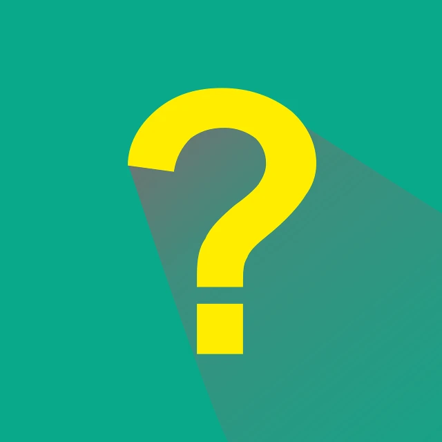 a yellow question mark on a green background, an illustration of, modernism, hero shot, flat image, teal, an illustration