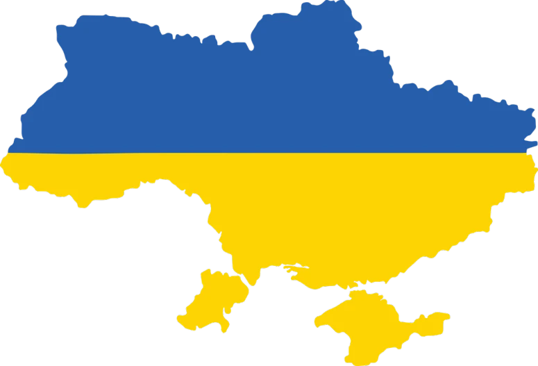 a map of ukraine with the colors of the flag, by Aleksander Gierymski, hurufiyya, banner, wikipedia, :3, cmyk