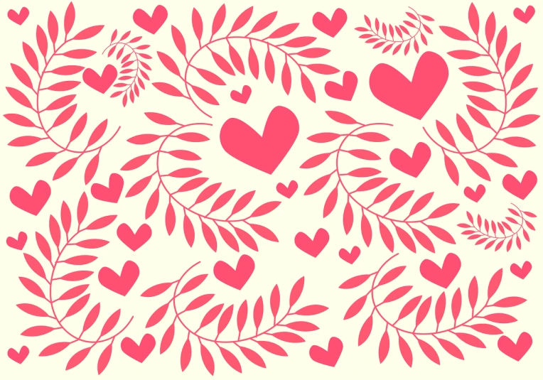 a red heart surrounded by leaves on a white background, vector art, inspired by Valentine Hugo, romanticism, repeating pattern, background image, near the beach, pc wallpaper