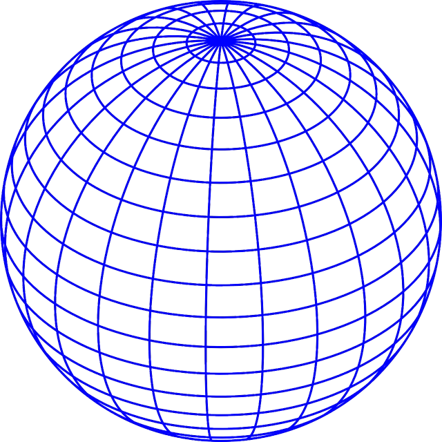 a blue wire ball on a white background, a digital rendering, flickr, op art, earth globe on top, rounded lines, latitude and longitude, - h 1 0 2 4