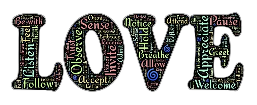 the word love written in different languages, a picture, by Joseph Bowler, trending on pixabay, happening, silence, ilustration, full-body, operation