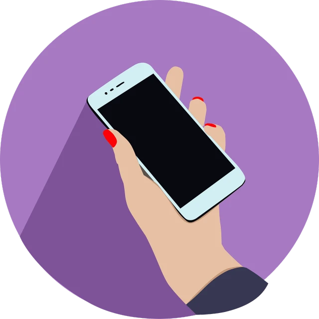 a person holding a cell phone in their hand, a picture, by David Budd, pixabay, tachisme, flat color, women hand, phone!! held up to visor, trending on pixart”