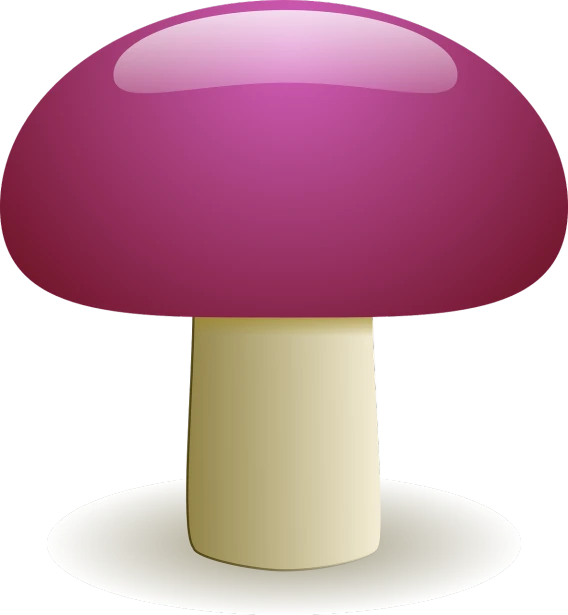 a close up of a mushroom on a white background, an illustration of, by Kinichiro Ishikawa, pixabay, pop art, plum color scheme, 3 d vector, lamp, clean cel shaded vector art