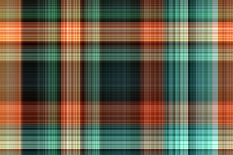 a plaid pattern in green and orange, a digital rendering, generative art, realisitc photo, phone wallpaper hd, teal cloth, holiday season