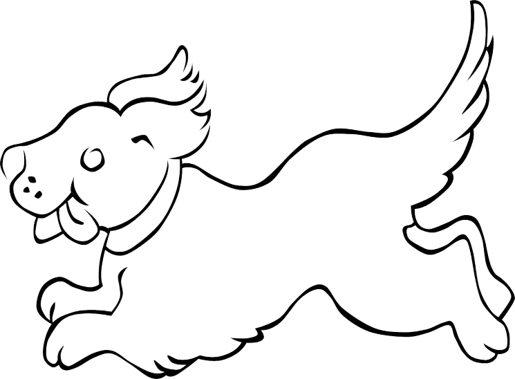 a black and white drawing of a dog running, lineart, by Marten Post, pixabay, she is laying on her back, no gradients, banner, flying in the air