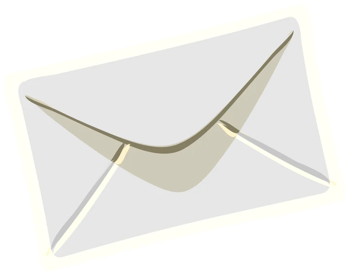 a close up of an envelope on a white background, an illustration of, inspired by Masamitsu Ōta, pixabay, postminimalism, reclining, hanging, curved, yard