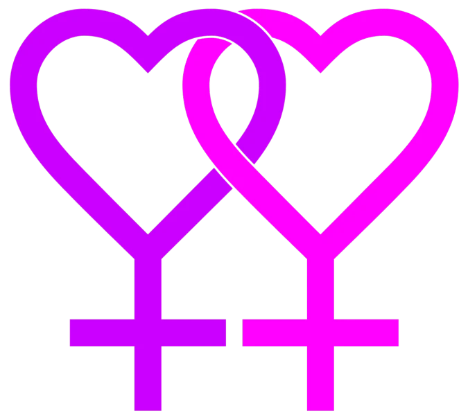 two purple hearts and a cross on a black background, by Itō Seiu, symbolism, attractive androgynous humanoid, ((pink)), !female, venus