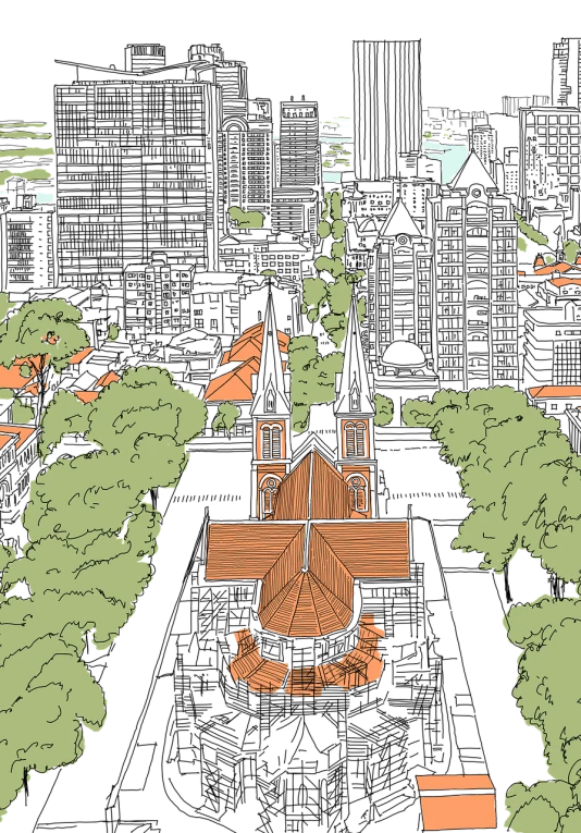 a group of boats floating on top of a lake, concept art, by Maxwell Bates, in an ancient altar, posterized color, as seen from the canopy, /r/pixelart