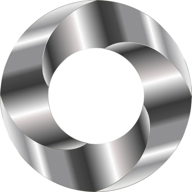 a circular metal object on a black background, a digital rendering, clean cel shaded vector art, swirly tubes, on clear background, clipart