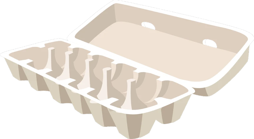 a carton filled with eggs sitting on top of a table, concept art, pixabay, conceptual art, flat cel shaded, garbage plastic, cut-away, sink