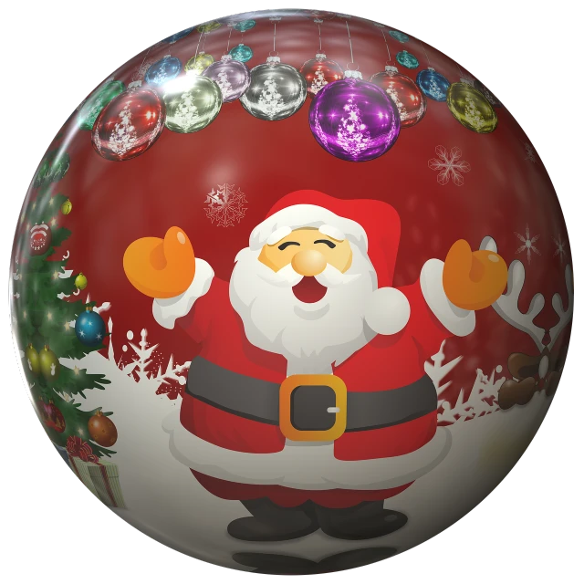 a christmas ornament with a santa clause on it, a digital rendering, pixabay, glossy sphere, avatar image, group photo, soap