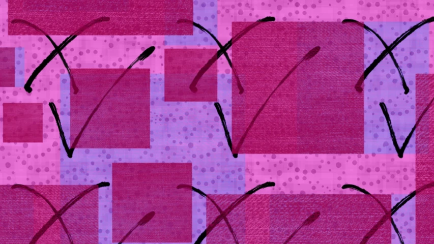 a close up of a pink and purple pattern, a digital rendering, inspired by Malevich, flickr, signatures, squashed berries, quilt, paul rand