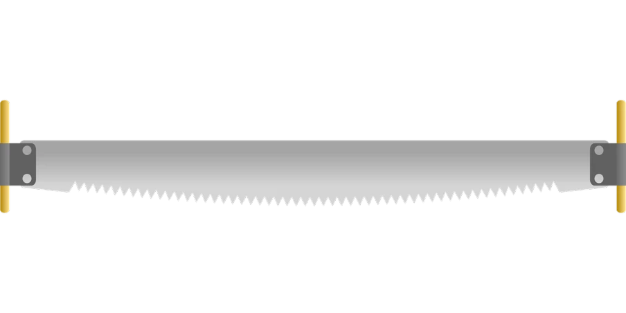 a close up of a saw blade on a black background, a digital rendering, trending on pixabay, optical illusion, background is white and blank, health bar hud, long sword, trimmed with a white stripe