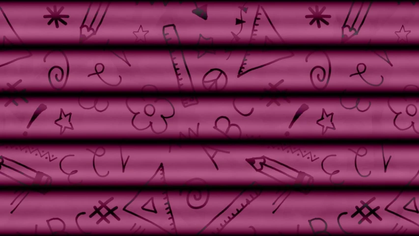 a bunch of pencils that are next to each other, a digital rendering, by Gina Pellón, deviantart, graffiti, purple drapery, hieroglyph, shutters, magenta