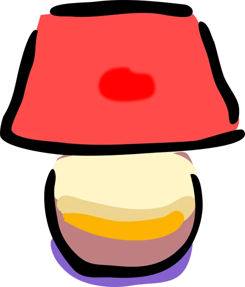 a red hat sitting on top of a table, inspired by Mario Comensoli, pop art, mushroom kingdom, mini. abstract illustration, lamp, clip art
