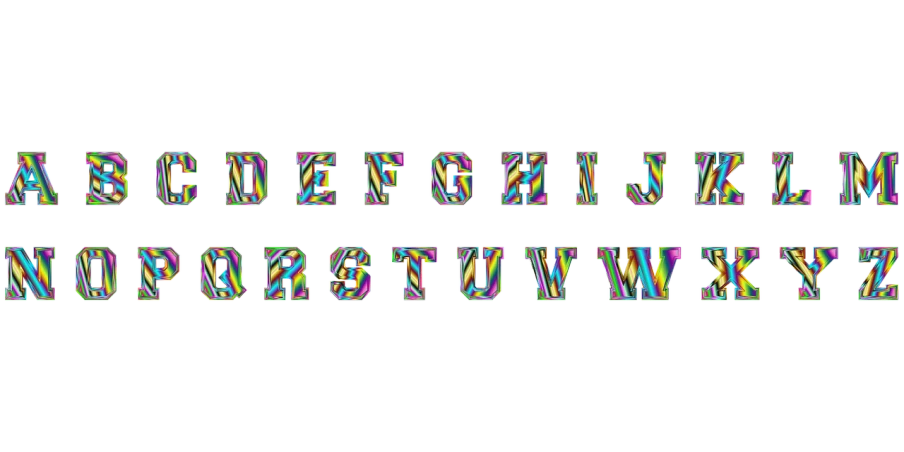 there is no image here to provide a caption for, a digital rendering, inspired by Zsolt Bodoni, letterism, psychedelic black light style, glitched pattern, display font, multi colored