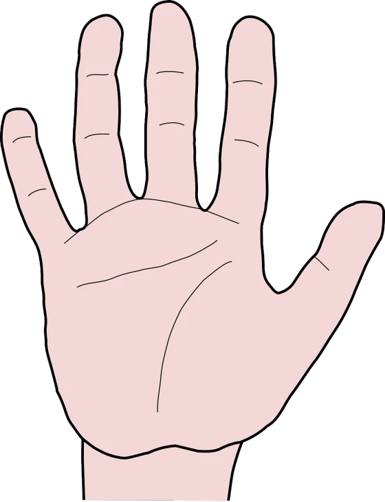 a hand with a bandage on it that is raised up
