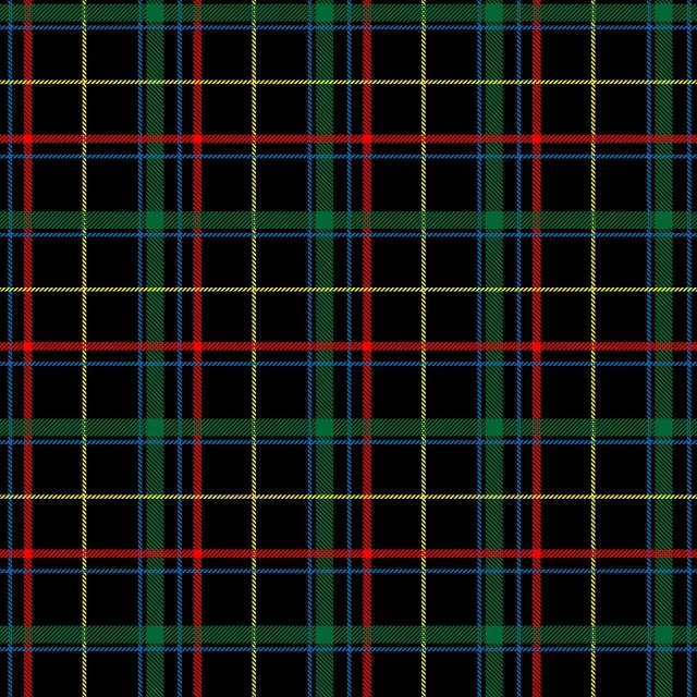 black, red and green plaid pattern with dark background