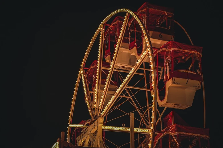 a very large ferris wheel on a large dark night