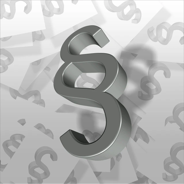 the dollar symbol with letters in grey