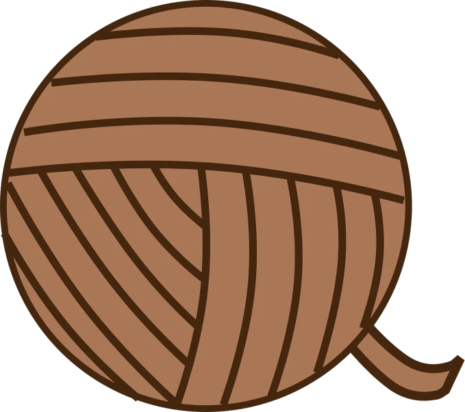 an illustration of a brown ball of yarn