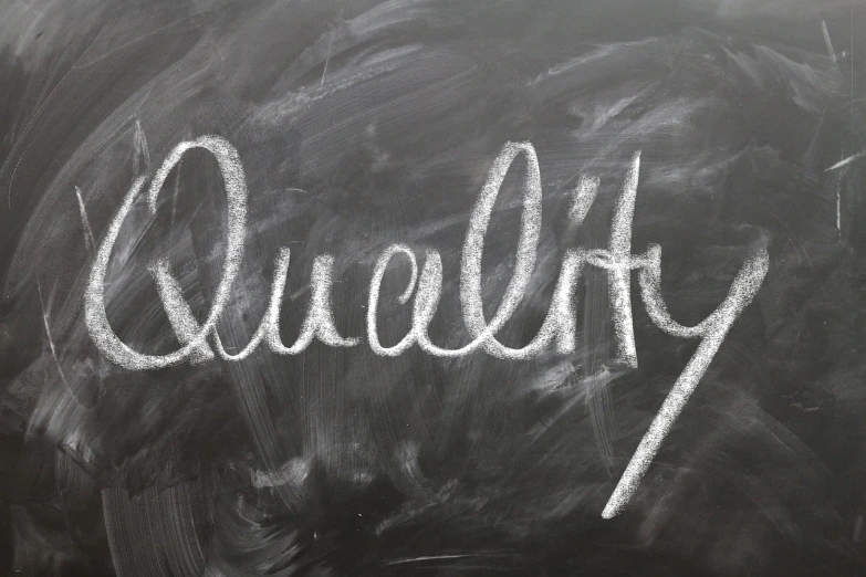 the word quietly written in chalk on a chalkboard