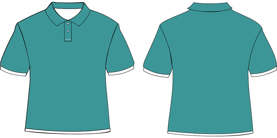 the front and back of a dark green polo shirt