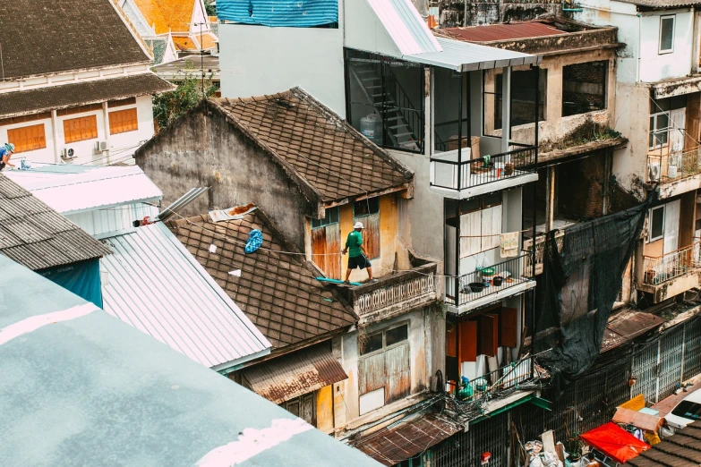 several buildings and lots of roof toppers in asia