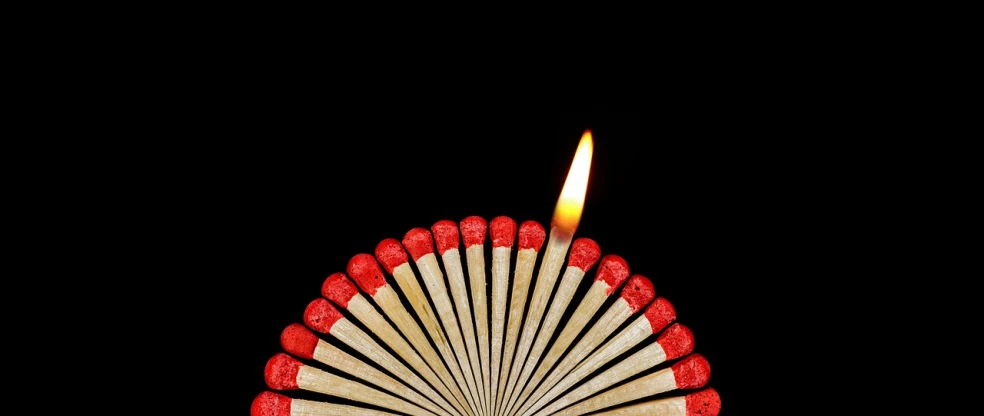 the japanese fan has bright red accents