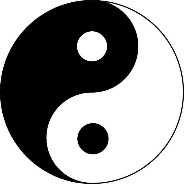 a circular ying zhen symbol, white background
