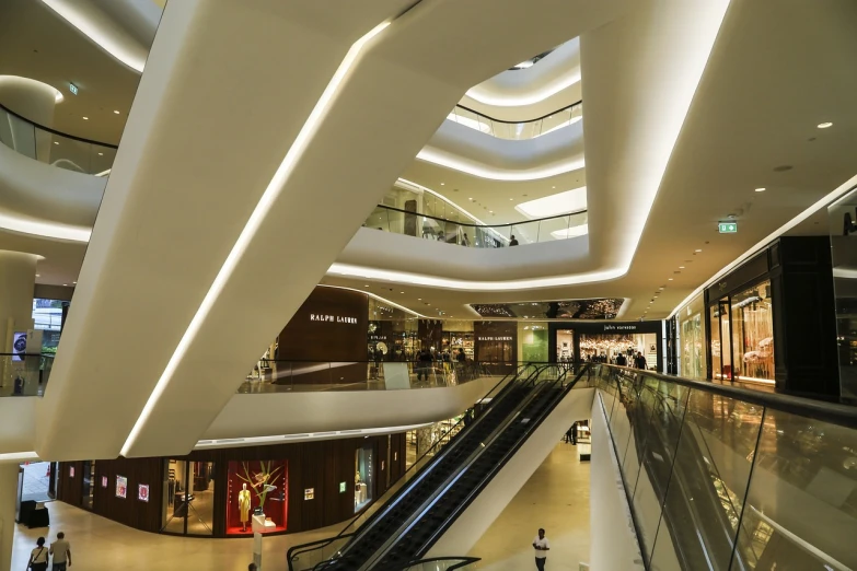 this is the inside of a store where people are shopping