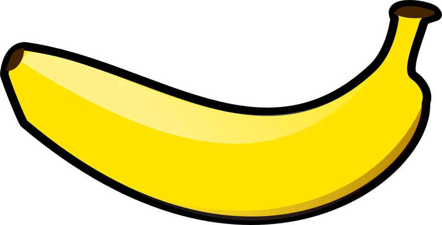 a banana is on black in color and a drawing