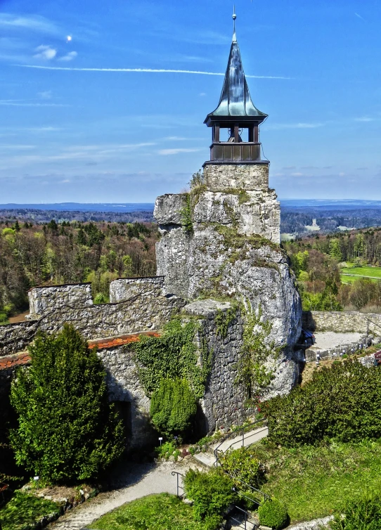 an image of a castle view from above